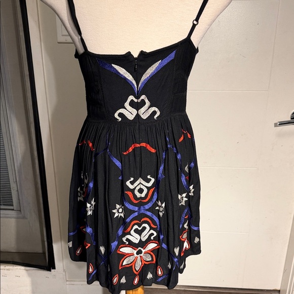Black and Multicolor Embroidered Sleeveless Free People Dress - Picture 8 of 13